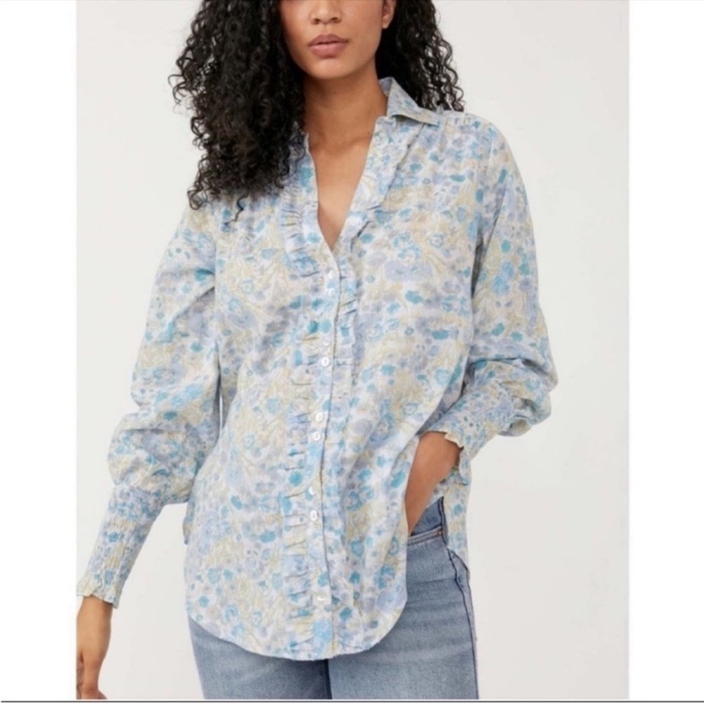 Free People Wild Gardenia Boho Button Shirt